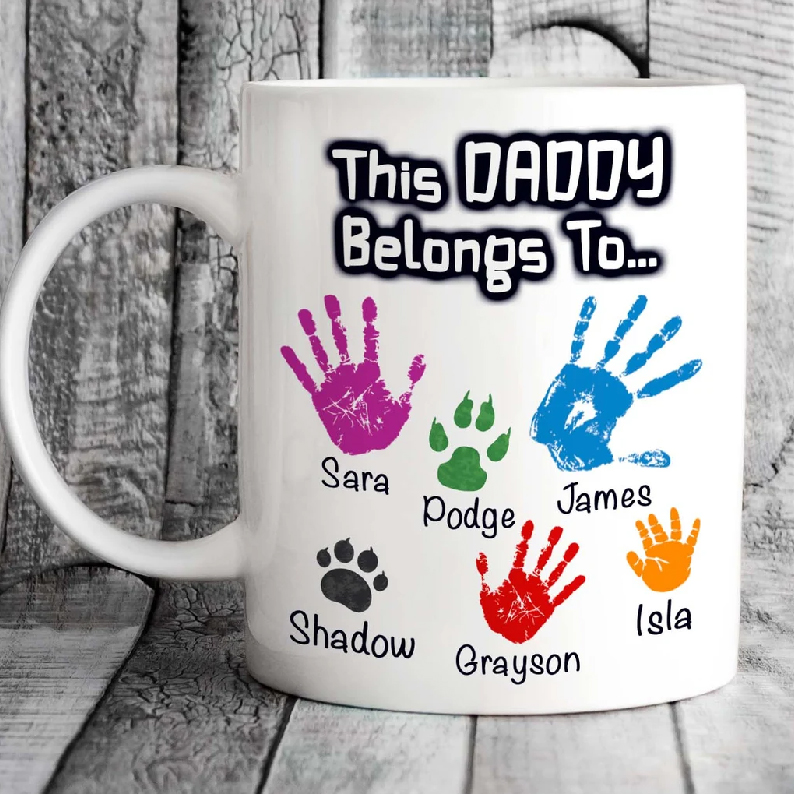 This Daddy Belongs To Custom Mug Personalized Mug With Kid Names Daddy Birthday Gift Fathers Day Gift